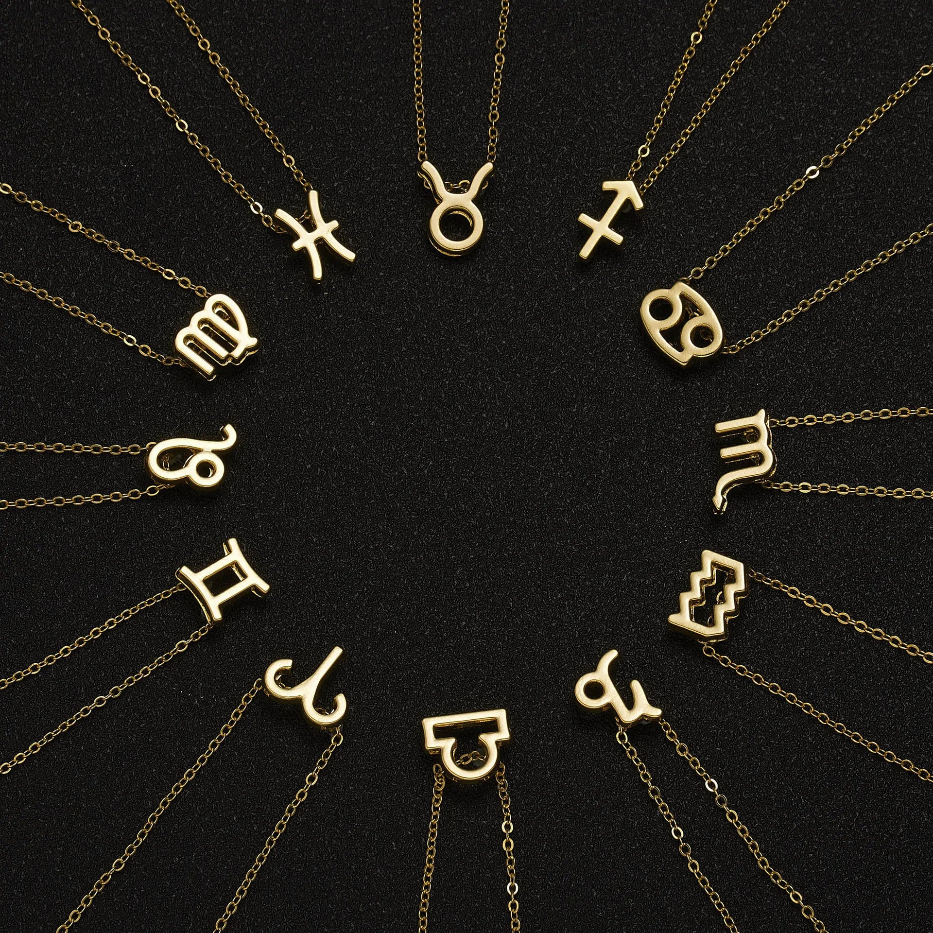 3Pcs/set Zodiac Sign Necklace