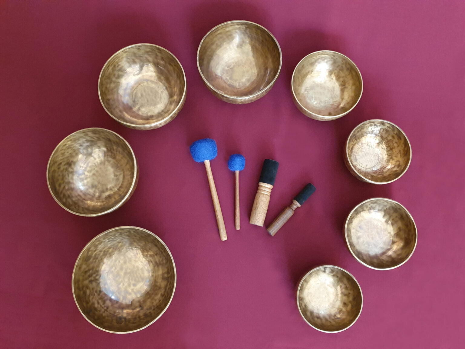 Professional Himalayan Singing Bowls Set