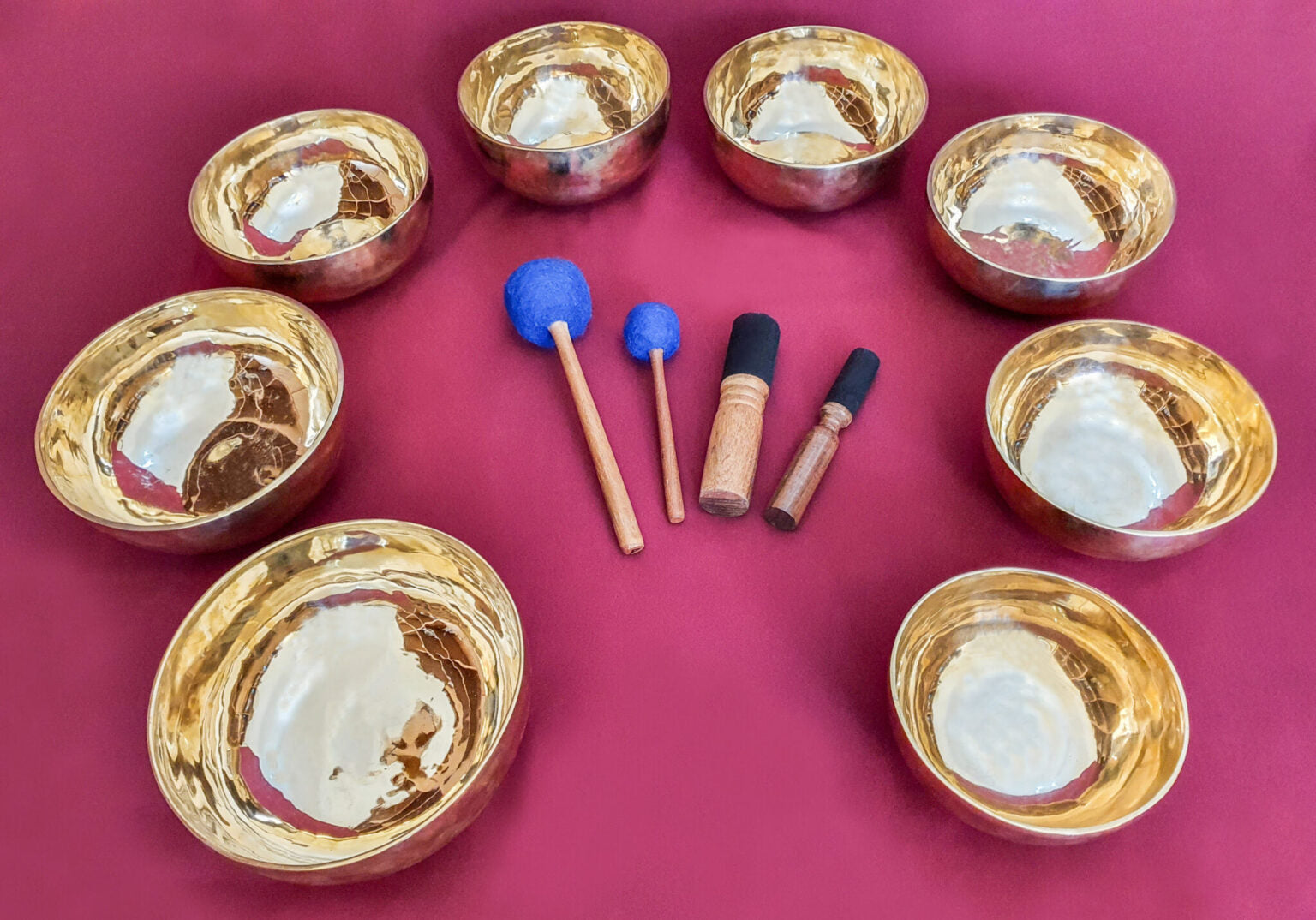 Professional Himalayan Singing Bowls Set