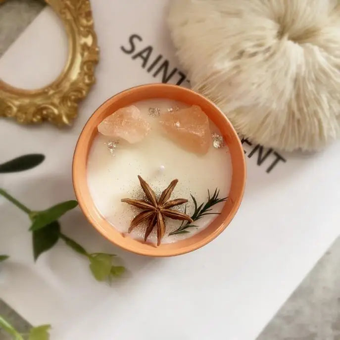 Scented Candles with Crystals