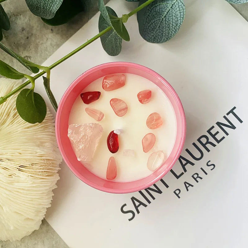 Scented Candles with Crystals