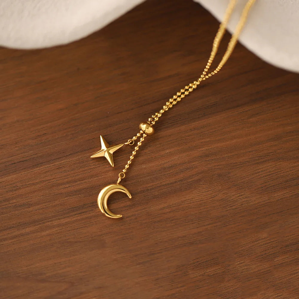 Moon and Star Necklace