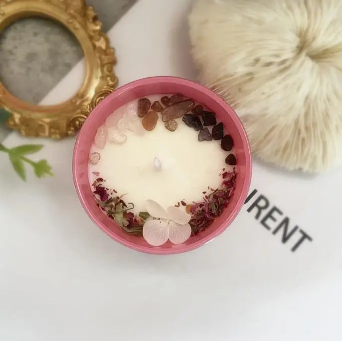 Scented Candles with Crystals