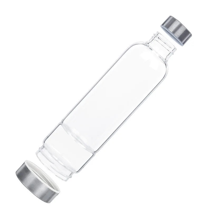 Natural Quartz Crystal Glass Water Bottle