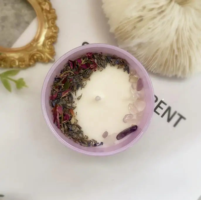 Scented Candles with Crystals