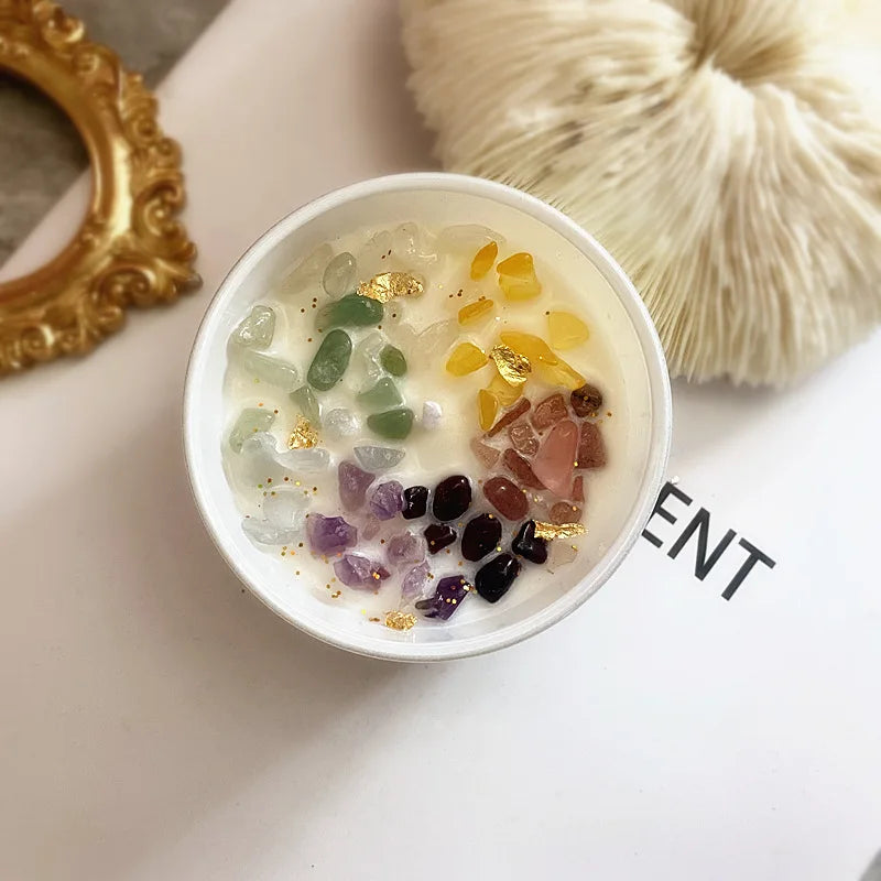 Scented Candles with Crystals