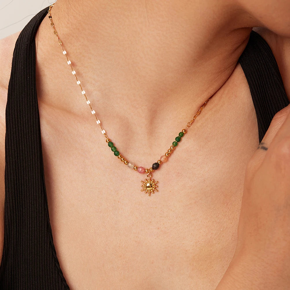 Sunlit Natural Stone Necklace
